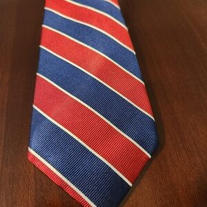 Red and Blue Striped Men's Tie